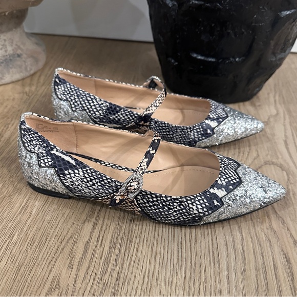 Coach x Tabitha Simmons Harriette Snakeskin and Glitter Ballet Flat - Picture 5 of 10